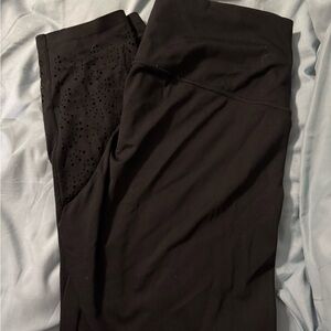 Black Leggings with Mesh Detail